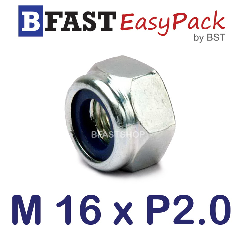 หัวน็อตล็อค M16 x P2.0 ขอบ 24 (4 ตัว/ถุง)