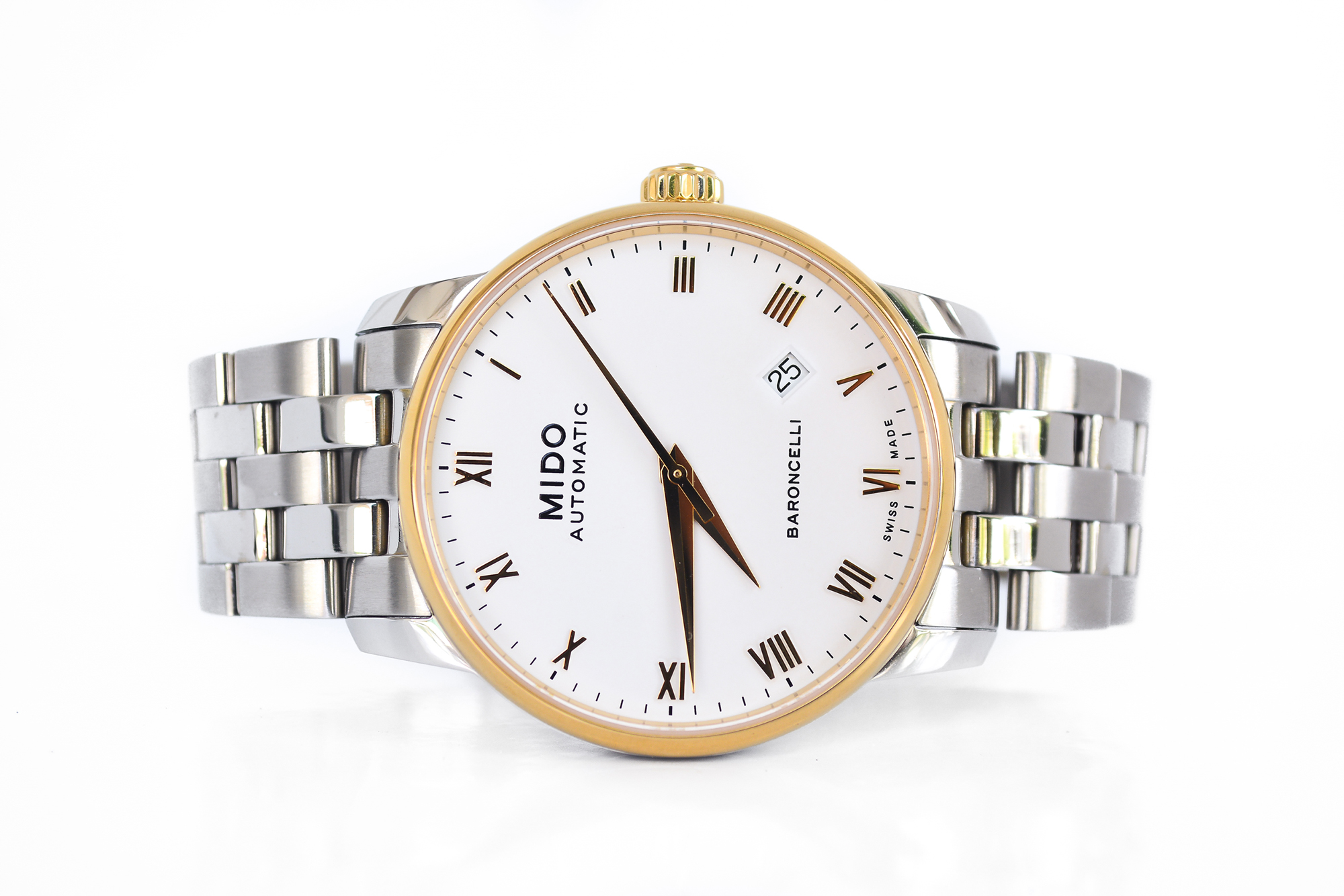 Mido Baroncelli Automatic King Size 2tone หน้าขาว หลักโรมัน