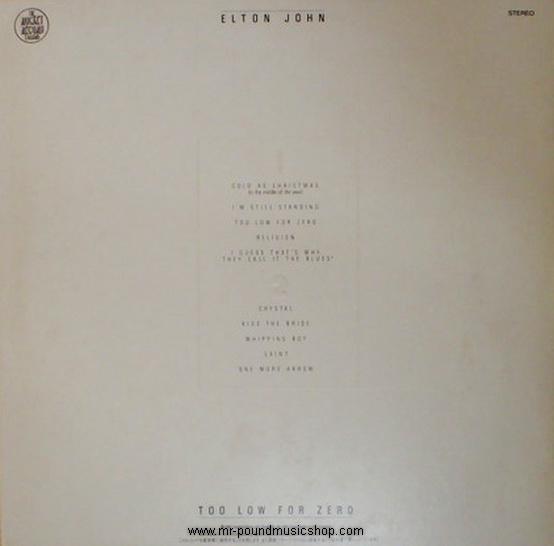 Elton John - Too Low For Zero
