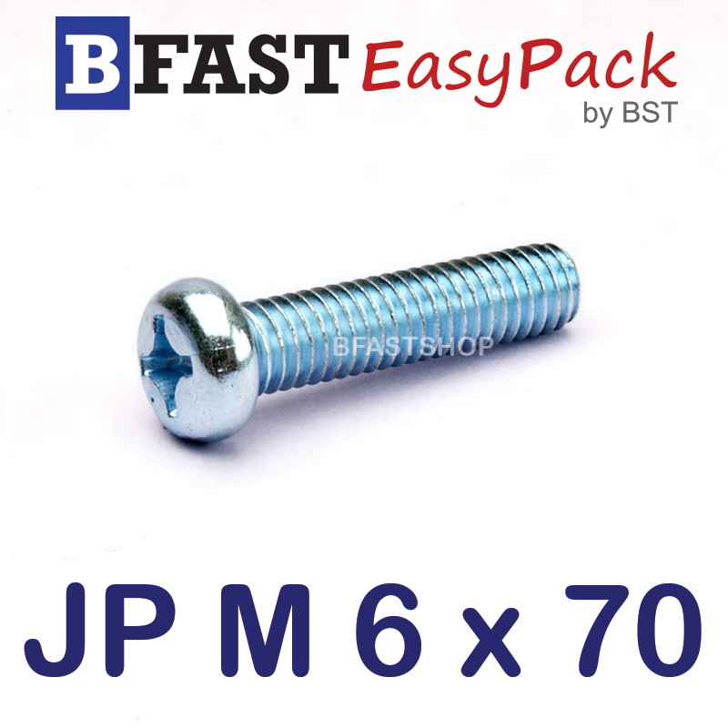 สกรูมิลสี่แฉก JP M 6 x 70 (12 ตัว/ถุง)