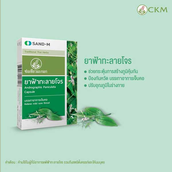 ยาฟ้าทะลายโจร ช่อเขียวมะกอก ขนาด 10 แคปซูล x 6 แผง / กล่อง ราคา 120 บาท ทะเบียนเลขที่ : G 144/63
