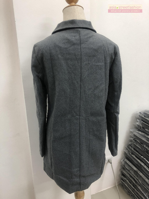 เสื้อโค้ทกันหนาว สีเทา ทรงสวย แบบผู้ดีมาก จะใส่คลุม หรือใส่เป็นเสื้อโค้ทปกติก็เก๋ค่า พร้อมส่งจ้า GRAY
