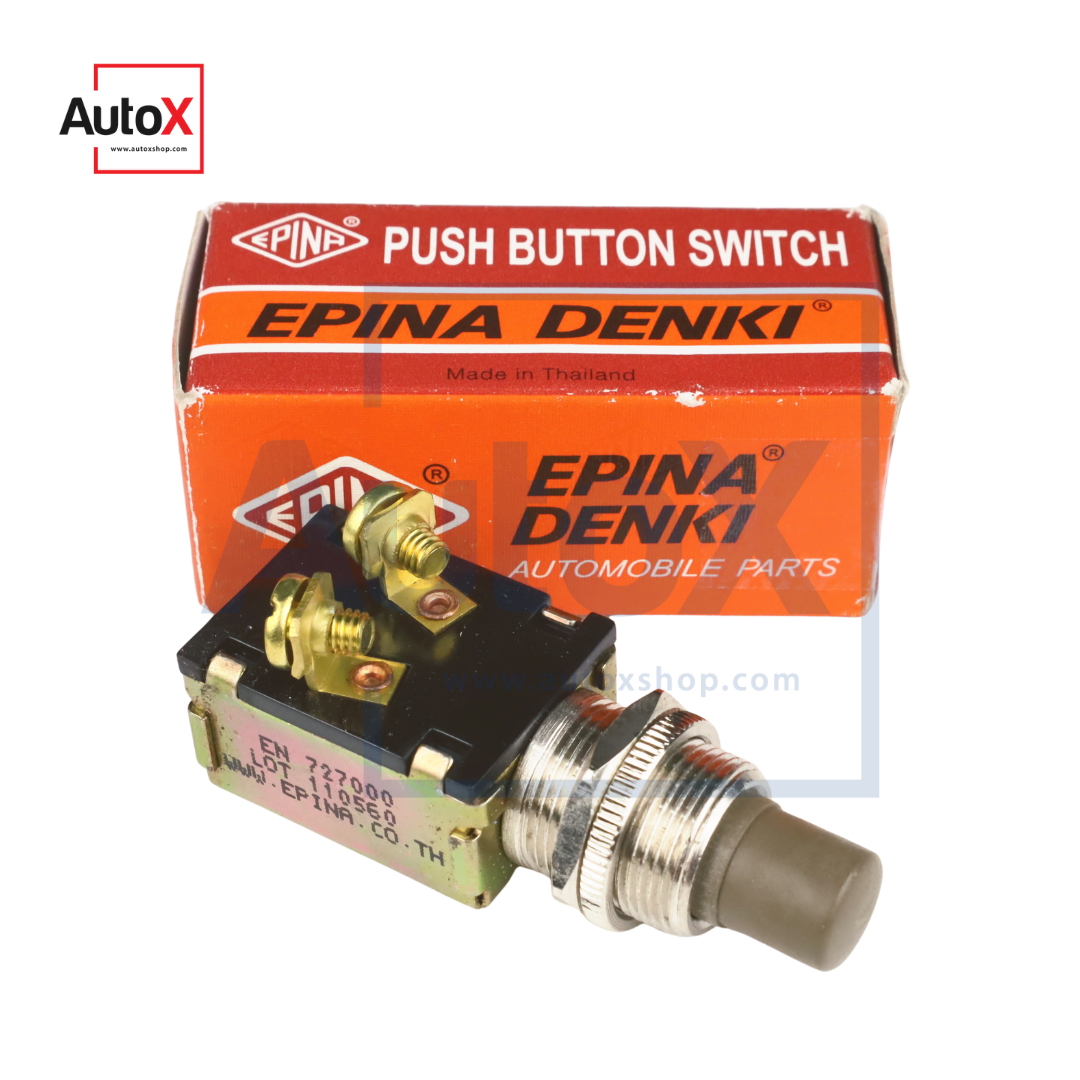 สวิทช์กดแตร กดสตาร์ท หัวยางสีเทา หลักออกข้าง 12-24V ยี่ห้อEPINA (ใหม่)