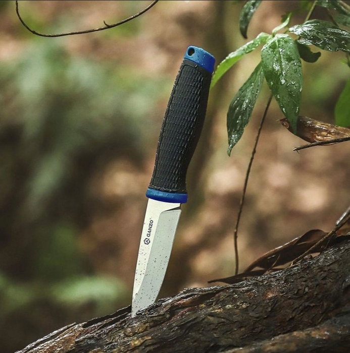 มีดใบตาย กานโซ่ Ganzo 806 Survival Fixed Blade Knives ของแท้ (ฟ้า)