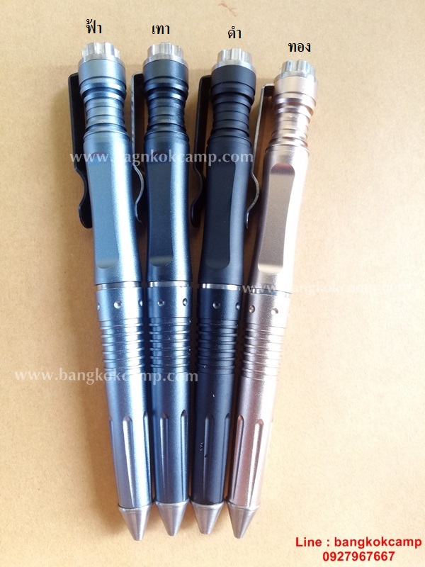 ปากกาแทคนิคอล Tactical Pen ปลายคาร์ไบท์ (กระแทกกระจกได้ แข็งมากใช้ขูด-เขียนโลหะได้) สีดำ