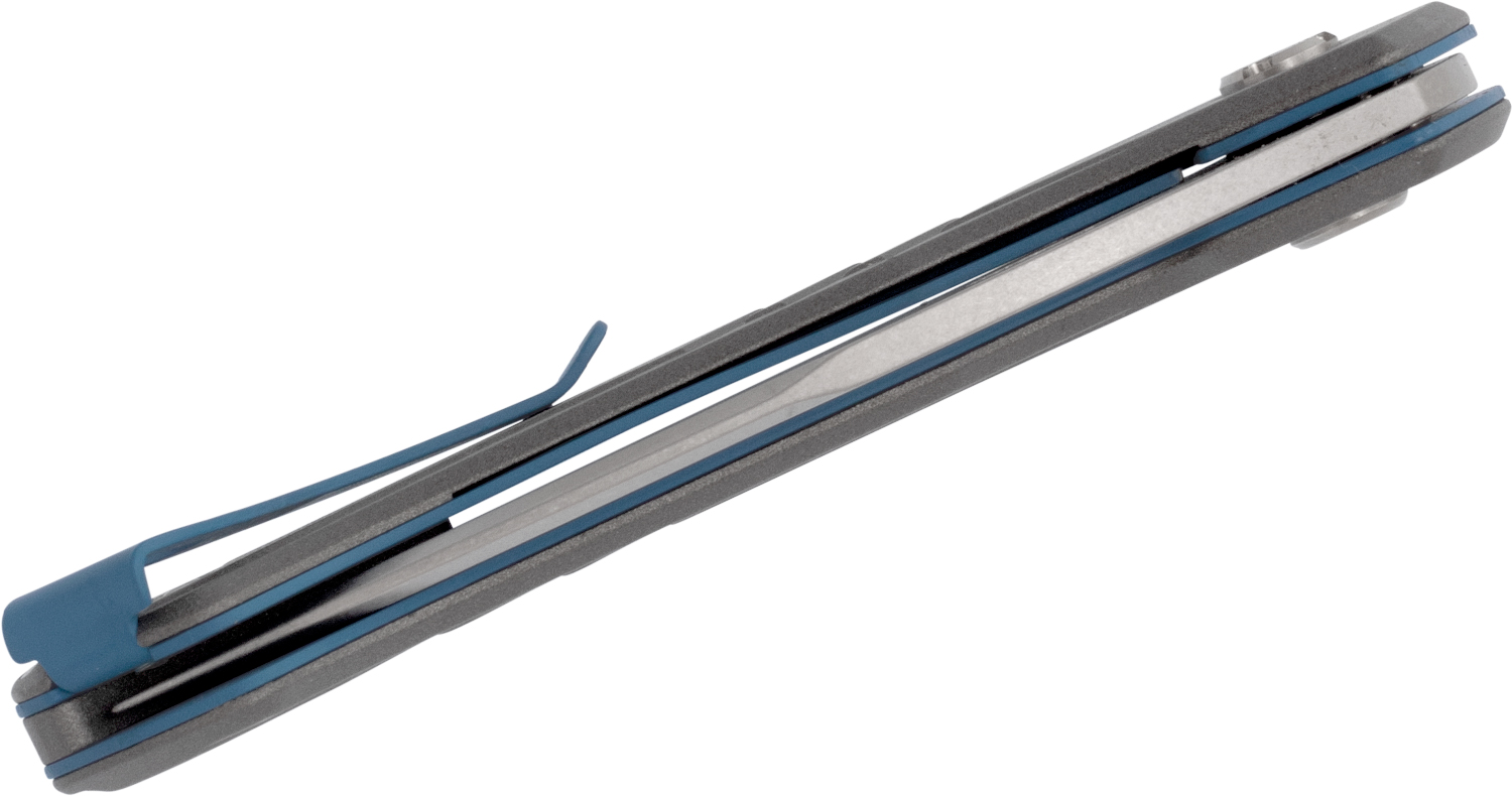 มีดพับ Buck 294 Momentum Flipper Knife Assisted 3.125" S30V Stonewash Plain Blade, Gray Cerakote Coated Aluminum Handles - 12227