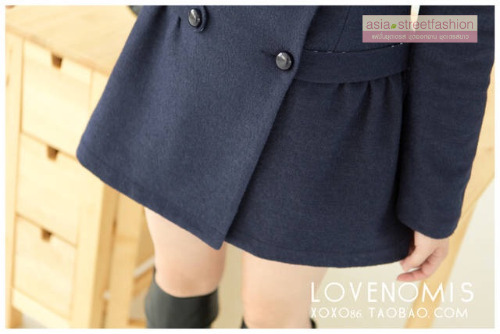 LADY COAT เสื้อโค้ทกันหนาว ทรงหวานๆ สไตล์เกาหลี พร้อมส่ง DARK BLUE