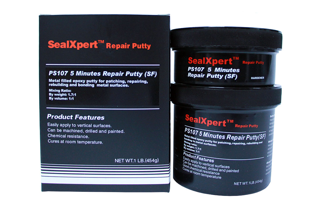 Seal Xpert PS107 5 minutes Repair Putty กาวอีพ๊อกซี่เนื้อครีมข้น 2 ส่วน A+B อีพ๊อกซี่แห้งเร็ว ซ่อมโลหะและวัสดุทุกชนิดกรณีฉุกเฉิน แห้งเร็วภายใน 5 นาที (Tel.096-6404746 คุณมณีรัตน์)