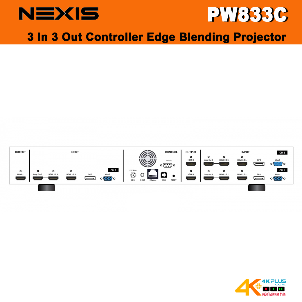 NEXIS PW833C 3 In 3 Out Controller Edge Blending Projector