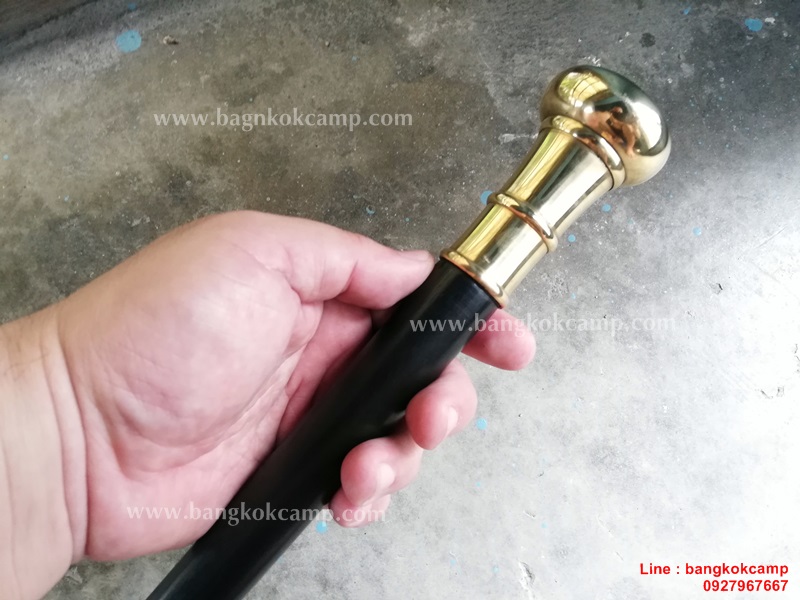 ไม้ตะพด (แบบ 23 ) หัวทองเหลือง ทรงแป้น ร.5 ปราบฮ่อ