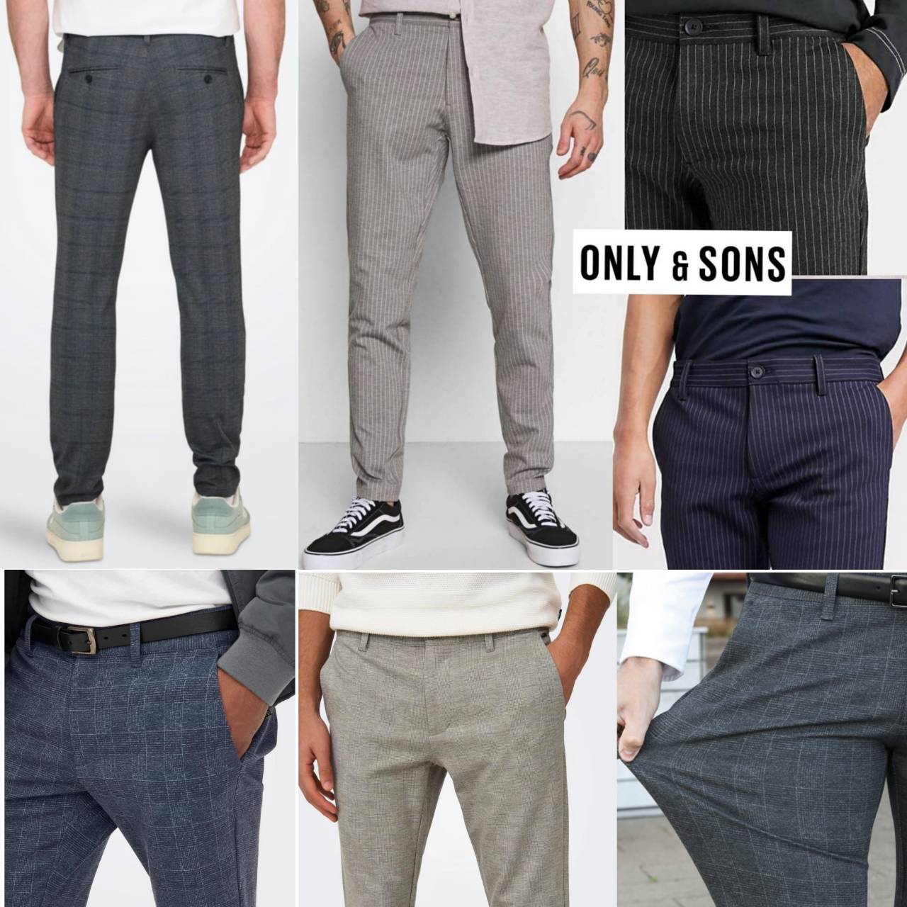 ONLY & SONS ONSMARK CHECK & STRIPE PANTS