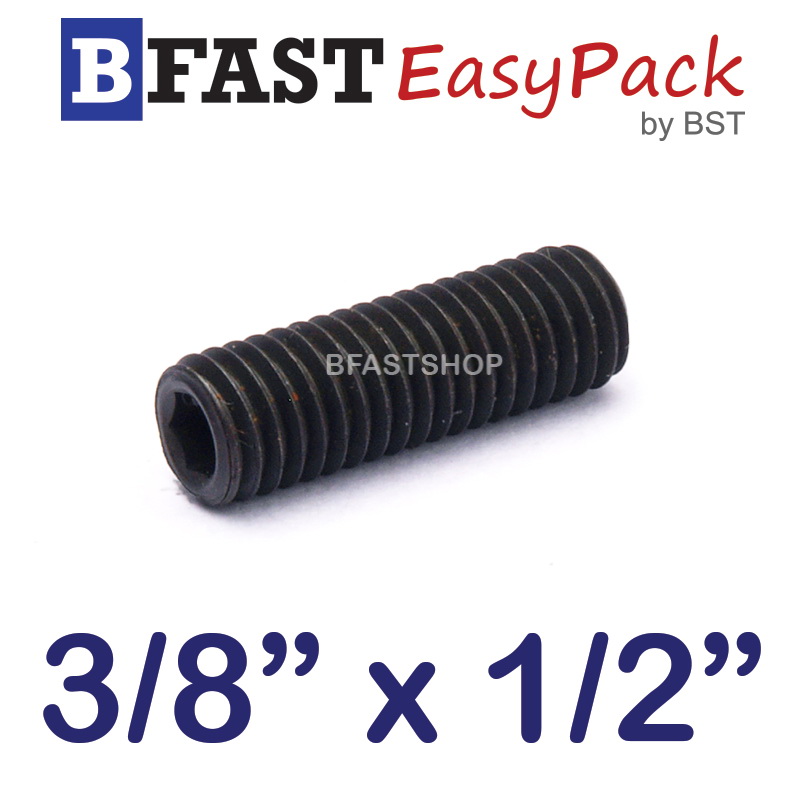 สกรูตัวหนอนดำ 3/8" x 1/2" (12 ตัว/ถุง)