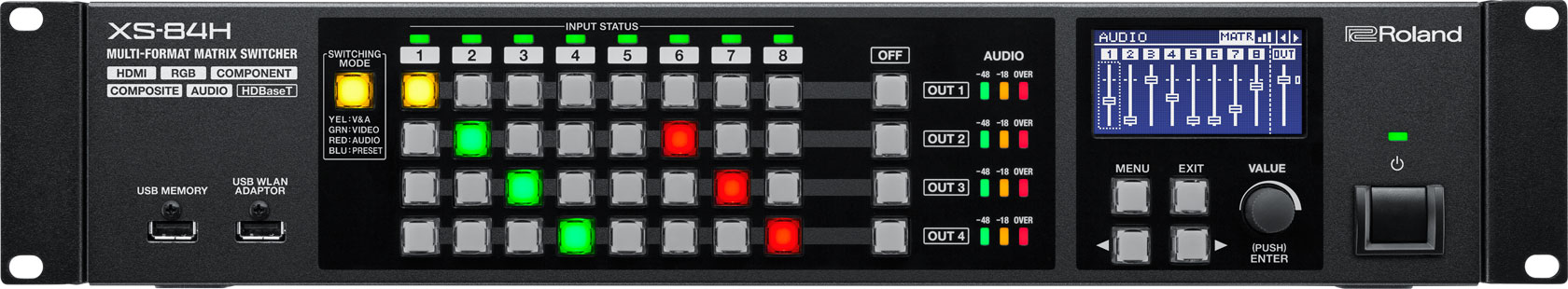 Roland XS-84H 8-in x 4-out Multi-Format AV Matrix Switcher