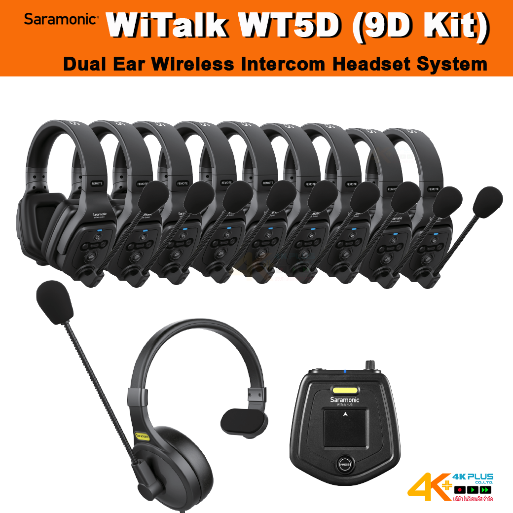 Saramonic WiTalk WT5D (9D Kit) Dual Ear Wireless Intercom Headset System