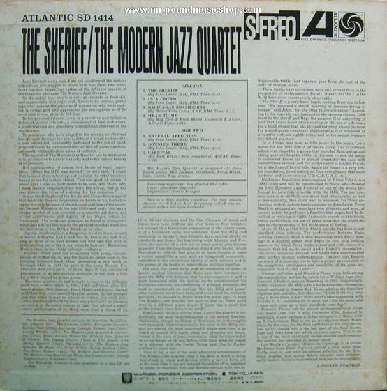 The Modern Jazz Quaetet - The Sheriff