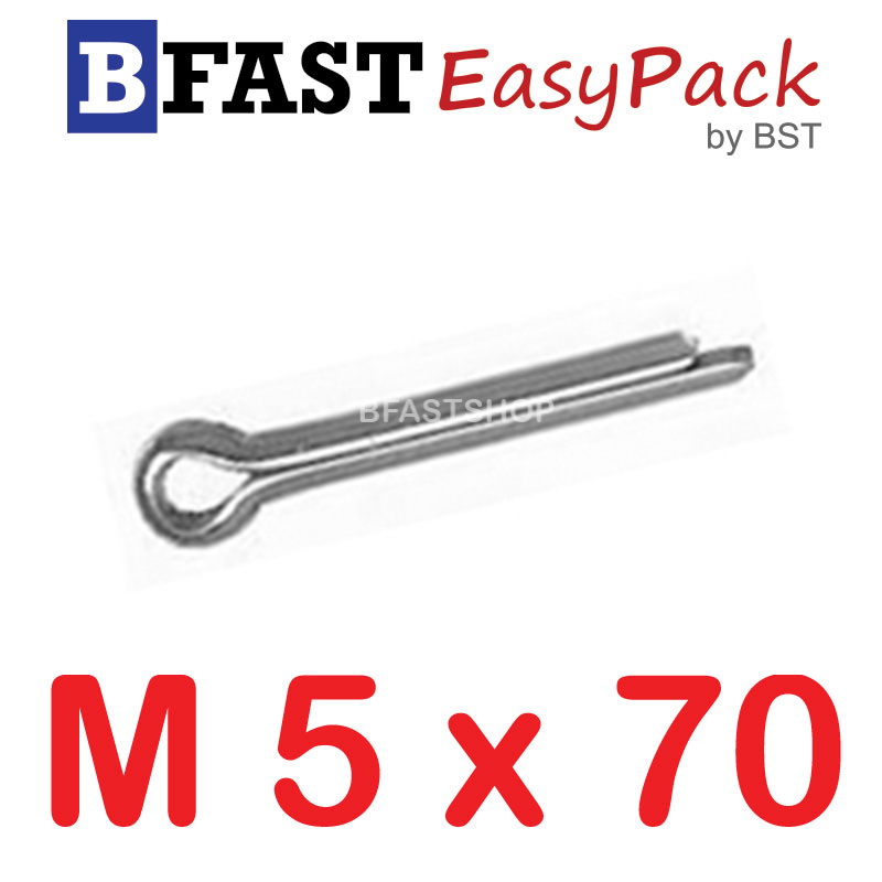 ปิ๊นสแตนเลส SUS M5 x 70 (2 ตัว/ถุง)
