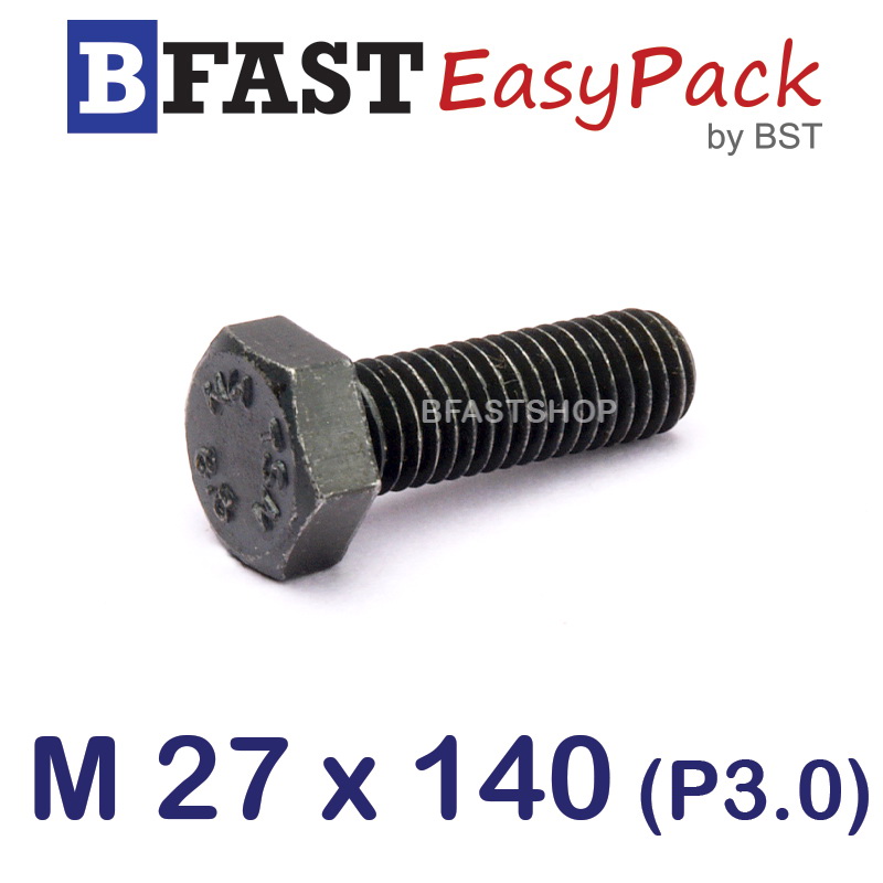 สกรูมิลดำ M27 x 140 *เกลียวครึ่ง*
