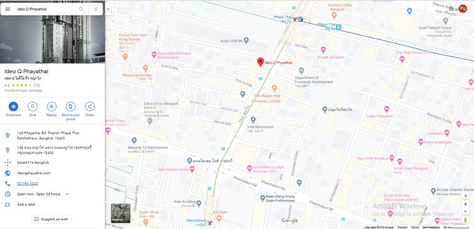 ให้เช่าด่วน Ideo Q Phayathai (ไอดีโอ คิว พญาไท) (เดิน 1 นาทีถึงสถานีพญาไท) 1.5 ห้องนอน