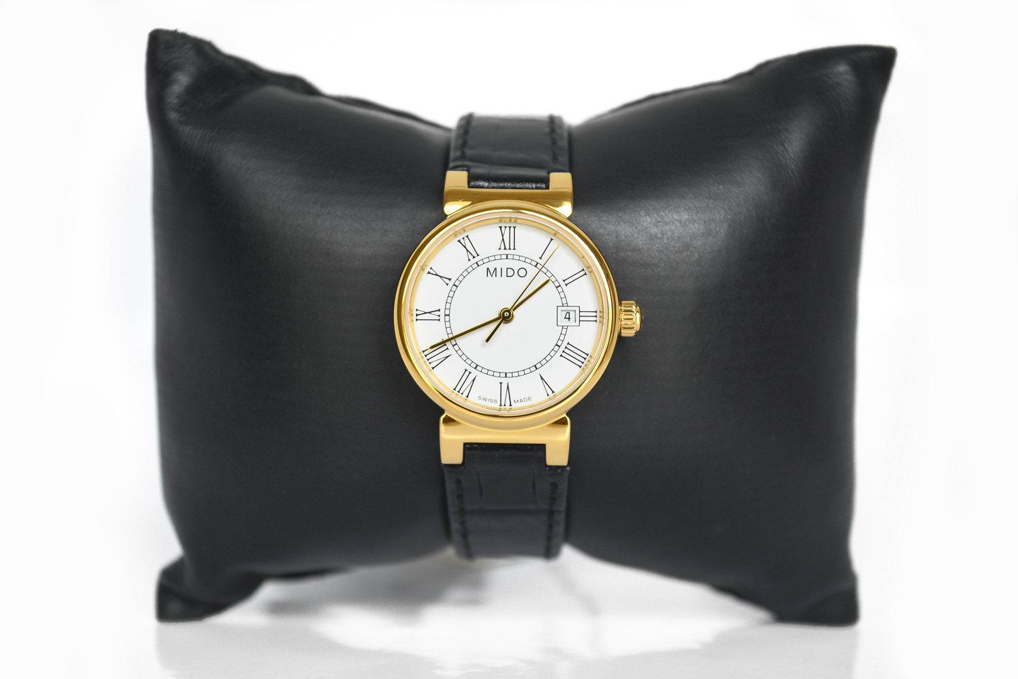 Mido Dorada Quartz เรือนทอง หลักโรมัน สายหนัง