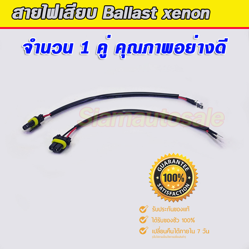 สายไฟเสียบบัลลาตส์ xenon เพื่อทำให้ได้หลายสายเป็นหางปลา คุณภาพอย่างดี จำนวน 2 เส้น