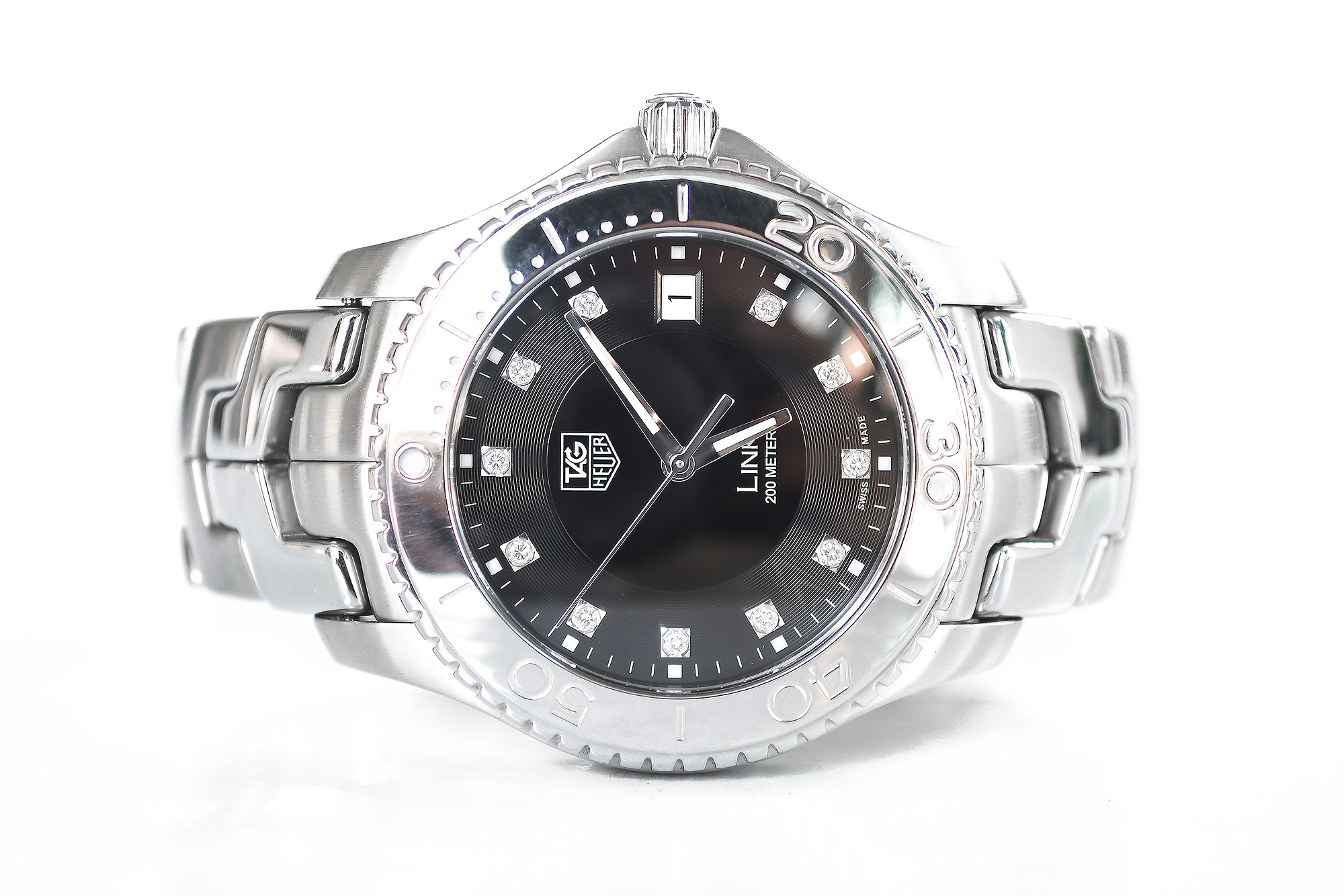 Tag Heuer Link ฝังเพชร หน้าดำ (Sold)