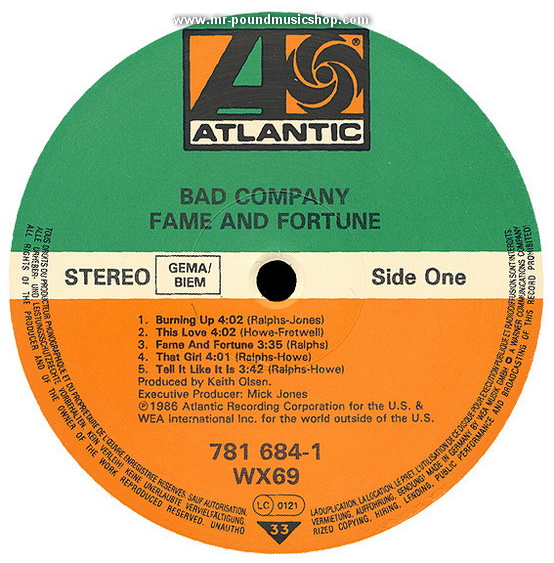 Bad Company - Fame And Fortune