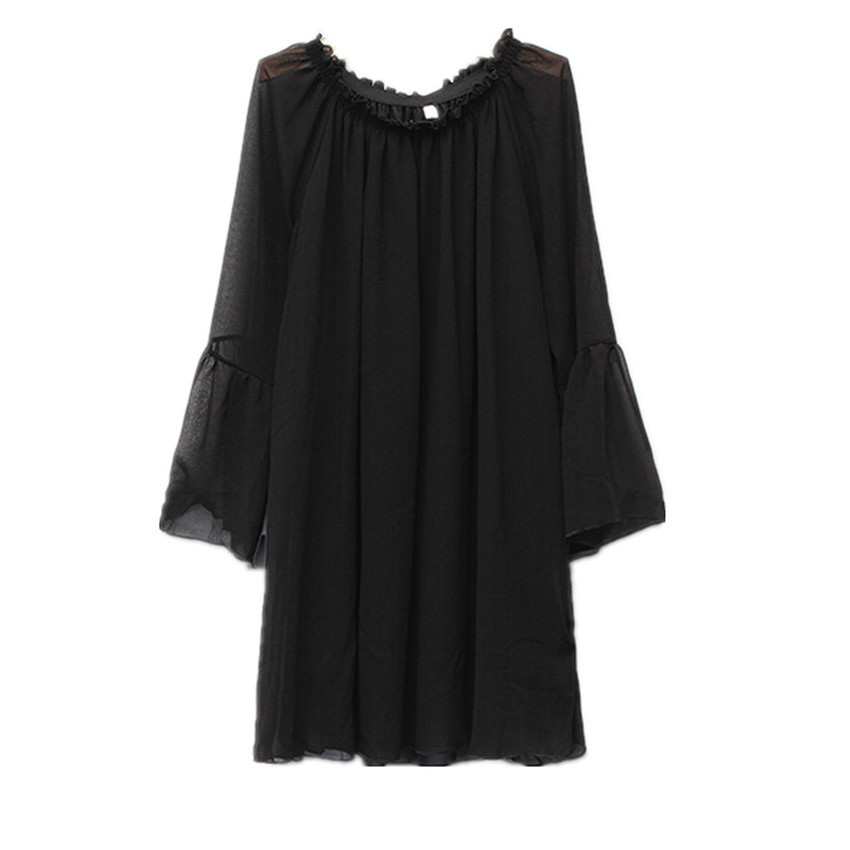 zanzea Long Sleeve Party Mini Dress (Black)