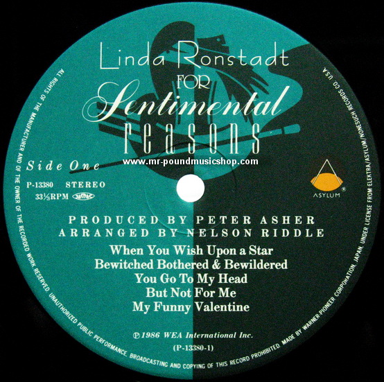 Linda Ronstadt With Nelson Riddle - For Sentimental Reasons & His Orchestra