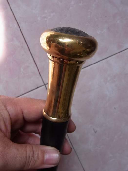 ไม้ตะพด (แบบที่ 3) หัวทองเหลือง ทรงแป้น ช้าง3เศียร ช้างเอราวัณ