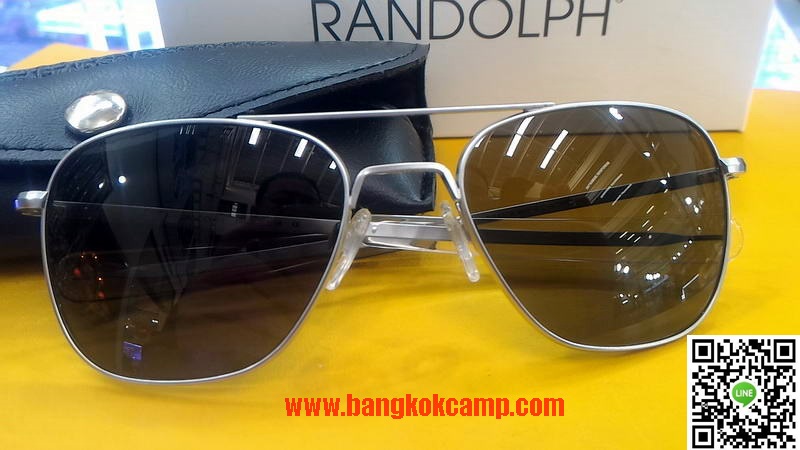 แว่น RANDOLPH...Randolph Aviator AF54611-G Square Sunglasses, Matte Chrome,55 mm