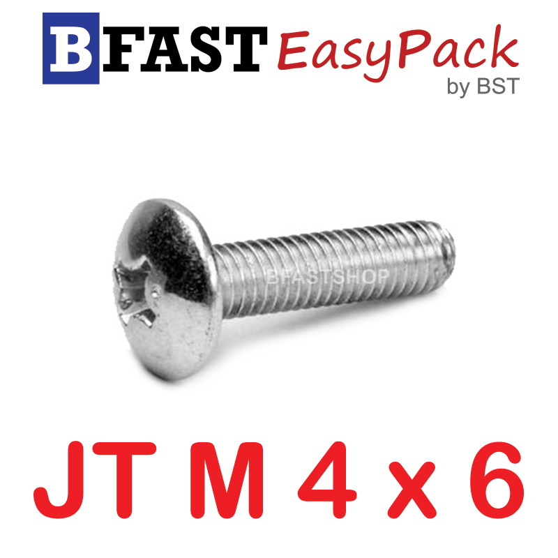 สกรูสแตนเลส SUS JT M4 x 6 (20 ตัว/ถุง)