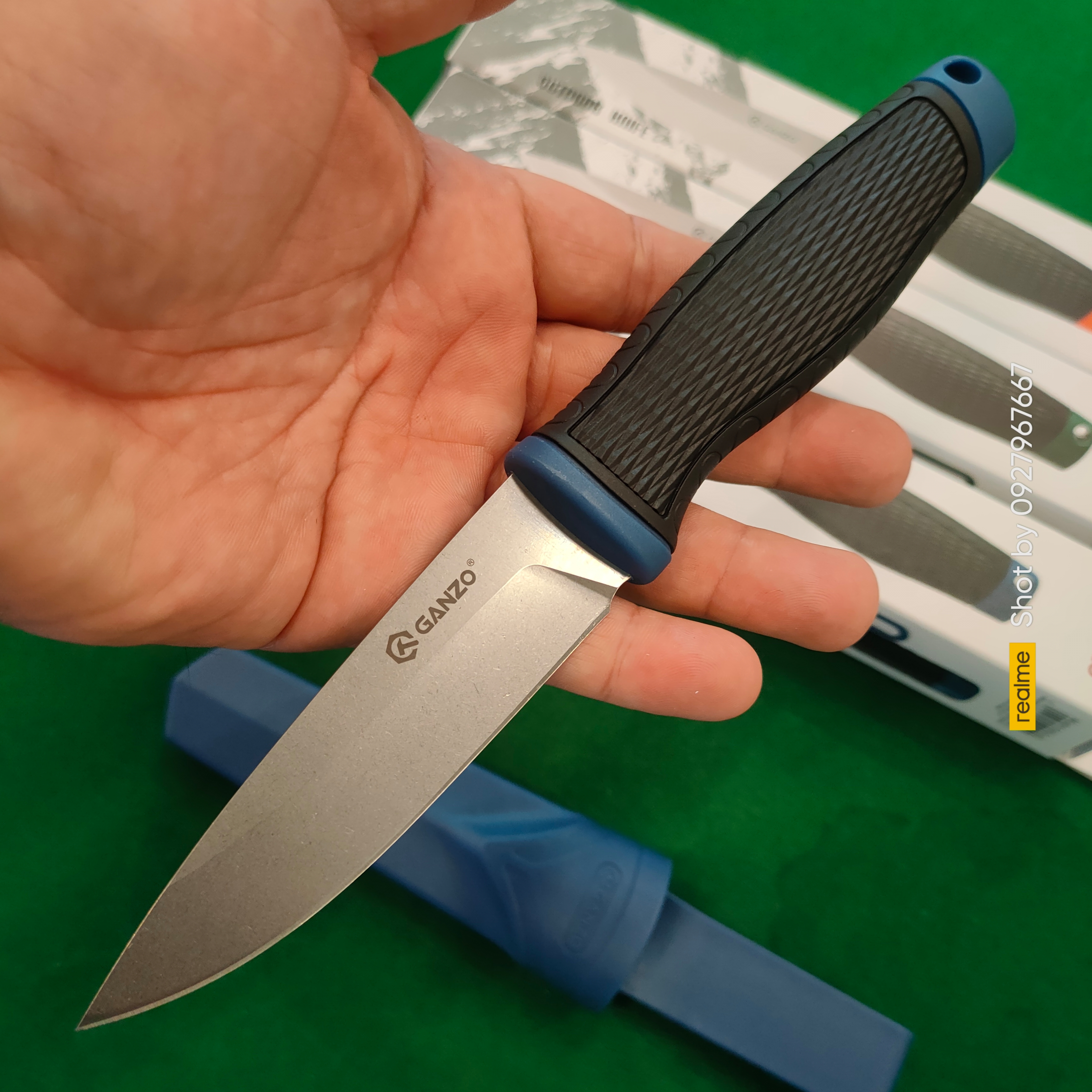 มีดใบตาย กานโซ่ Ganzo 806 Survival Fixed Blade Knives ของแท้ (เขียว)
