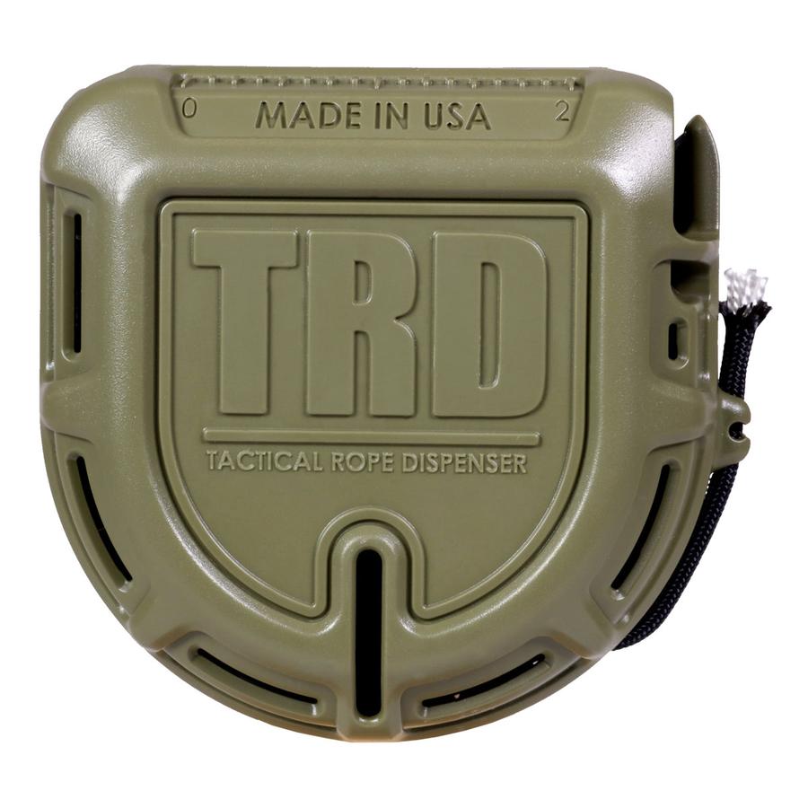 TRD - Tactical Rope Dispenser - Olive Drab.. กล่องใส่เชือก พร้อมใบมีดตัด PARACORD​ ...Made in USA​ (​เขียวทหาร)​