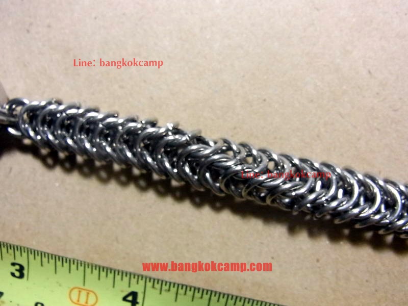 พวงกุญแจ+สร้อยงานถักมือ คาราบิเนอร์ Carabiner สแน็ปลิงค์ Snaplink -สแตนเลส (แบบที่4) ยาว11นิ้ว