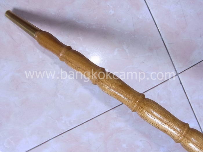 ไม้มงคลหายาก... ไม้ตะพด(พยอม) ลายสวยมาก หัวขุน+ท้ายทองเหลือง ยาว105ซม