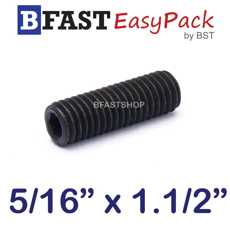 สกรูตัวหนอนดำ 5/16" x 1.1/2" (6 ตัว/ถุง)