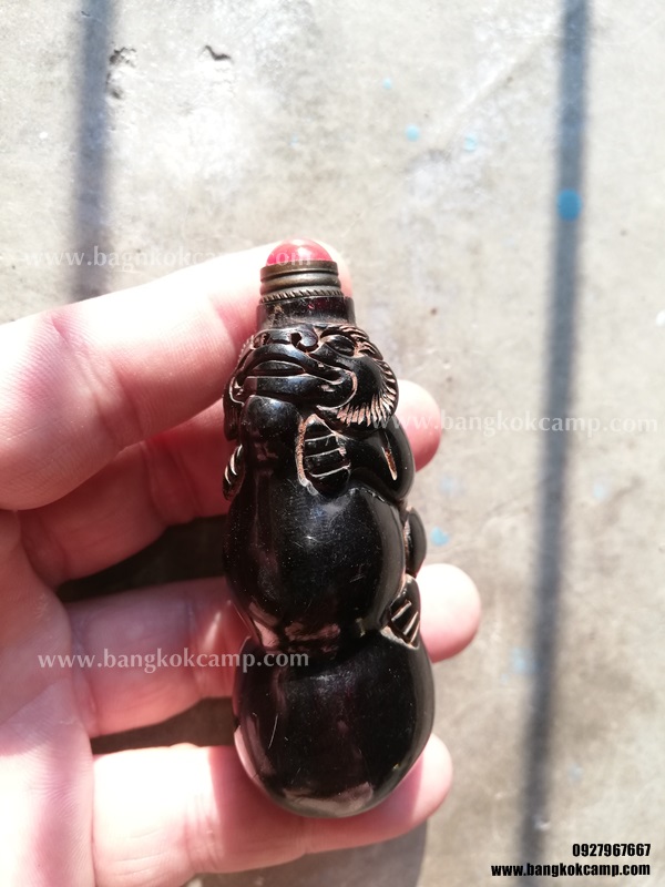 ขวดยานัตถ์ แกะจากเขาสัตว์ รูปสิงโต(8)