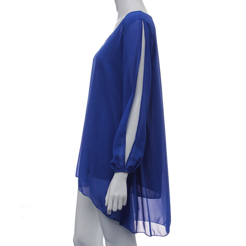 Ladies Fashion V Neck Split Long Sleeve Mini Womens Dresses Online