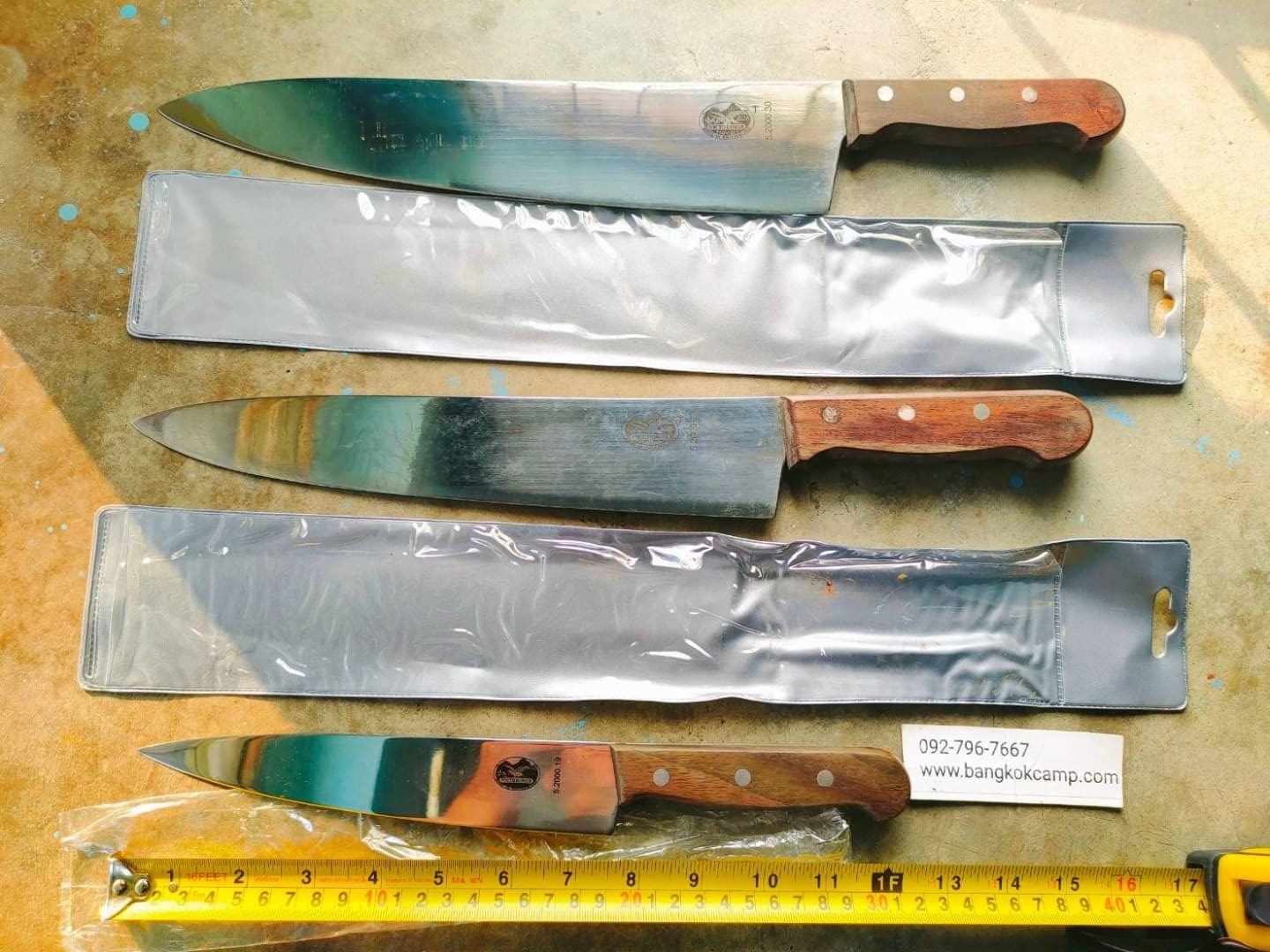 (3เล่ม) มีดเชฟ/มีดครัว VICTORINOX 5.2000.19, 28,30 ROSEWOOD CHEFS 25, 28, 30CM ของใหม่ ของแท้