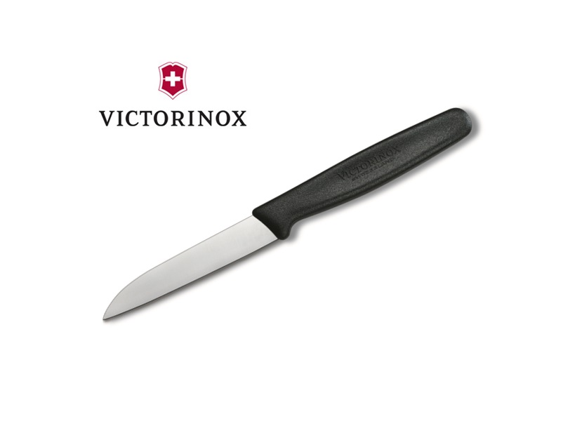 มีดครัว Victorinox Paring Knife 8cm.ใบเรียบ คมตรง ด้ามดำ (5.0403)