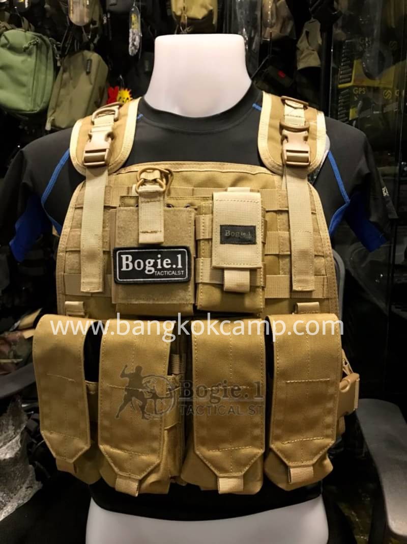 เสื้อเกราะรุ่นใหม่ยี่ห้อ Bogie.1 ของแท้ 100% ผลิตจากผ้าคอร์ดูร่า เกรดกองทัพ​ ​(สีทราย)​