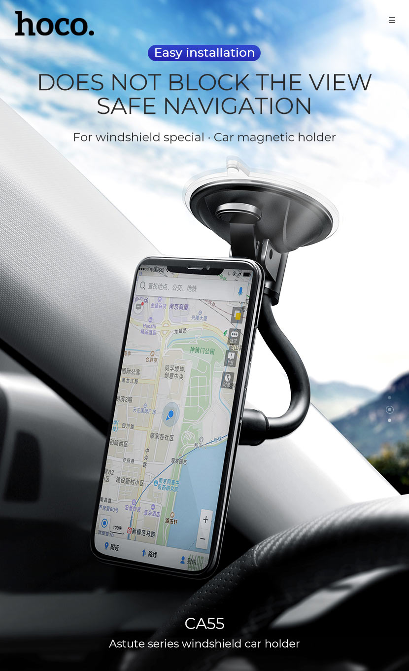 HOCO CA55 Windshield Car Holder - ที่จับโทรศัพท์ระบบแม่เหล็กแบบติดกระจก