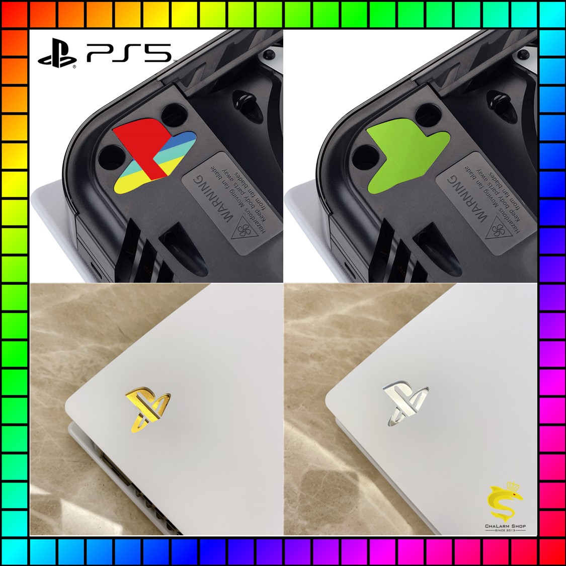 (ลิ้ง2) สติกเกอร์ส่วนโลโก้เครื่องเกม PS5 รุ่นแรก