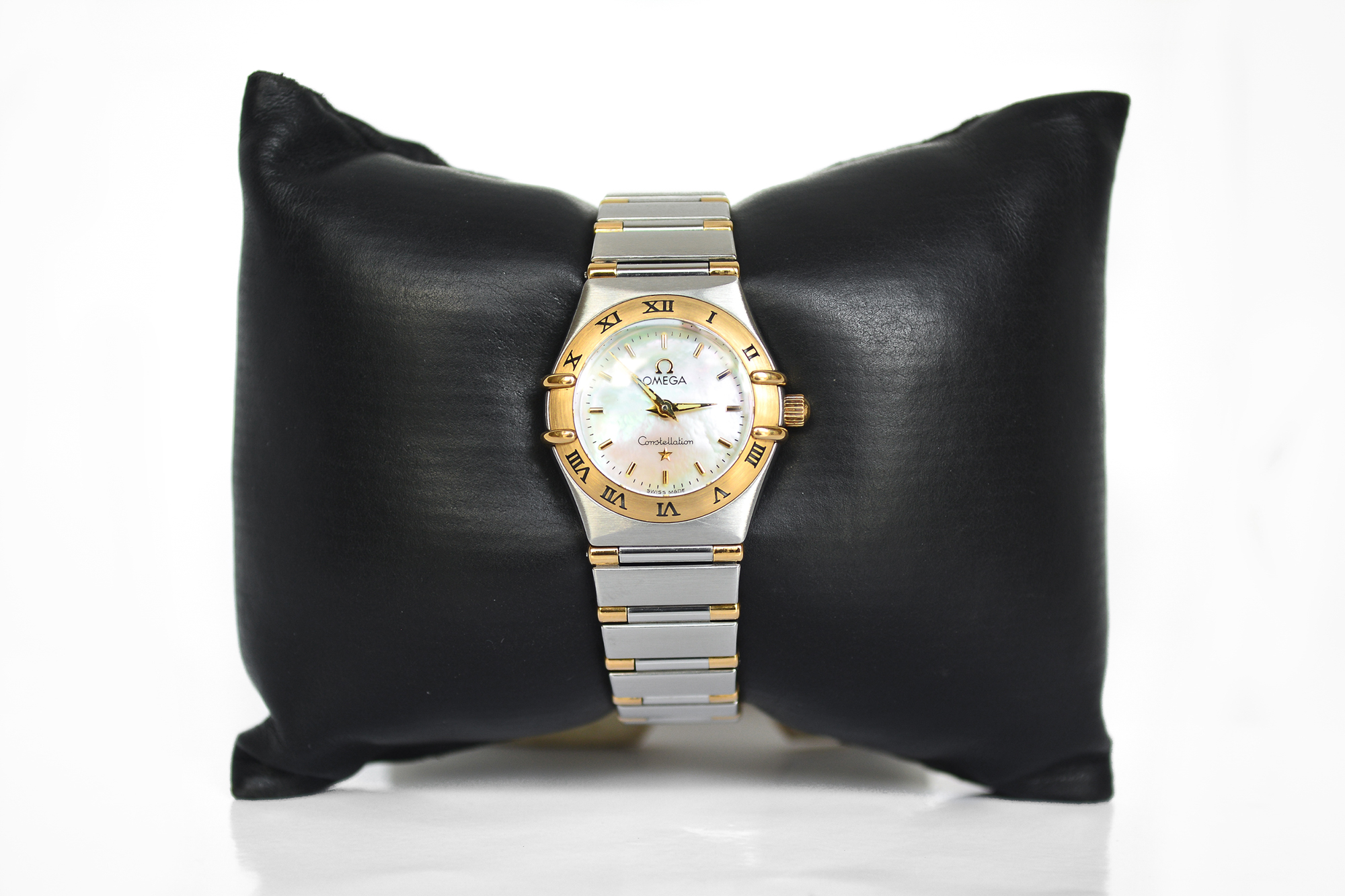 Omega Constellation Mini Lady สองกษัตริย์ 18K หน้ามุกขาว