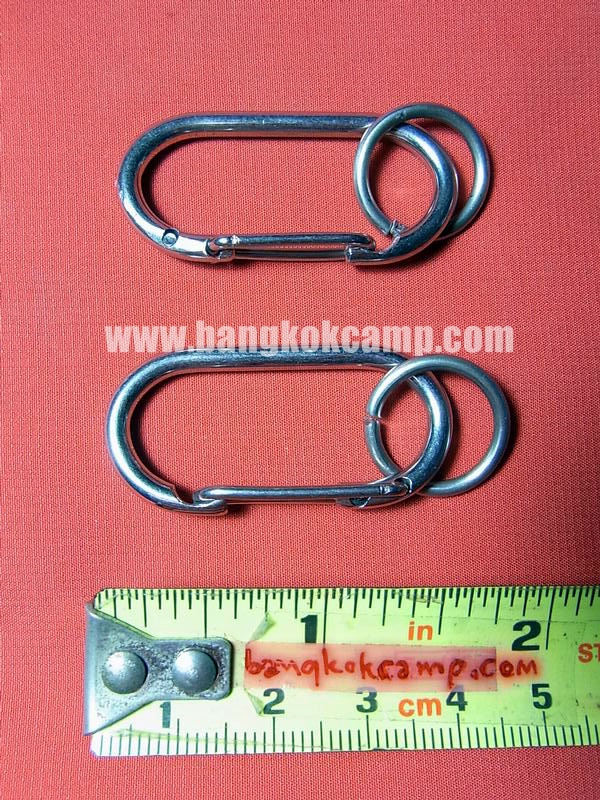 พวงกุญแจ คาราบิเนอร์ Carabiners สแน็ปลิงค์ Snaplink ตะขอเกี่ยว - สแตนเลส (แบบตัวโอ) 1.5นิ้ว (2อัน)