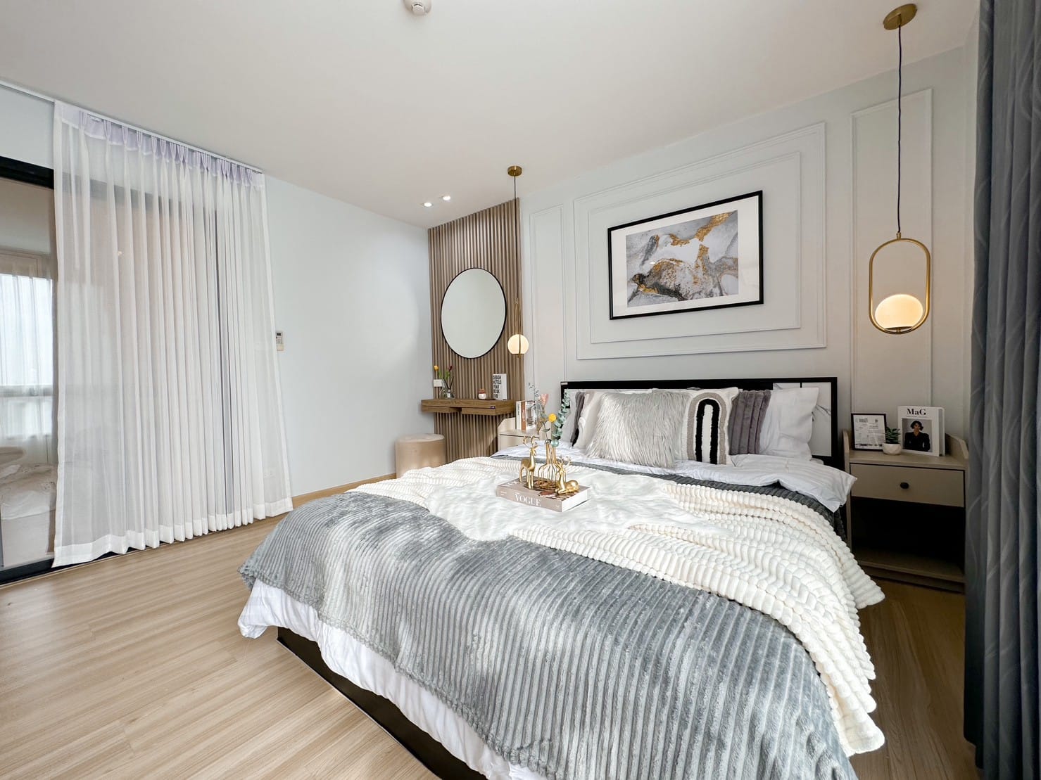 ขายคอนโด Niche Mono Bangna : เดอะ นิช โมโน บางนา 1 ห้องนอน 1 ห้องงน้ำ ขนาด 42 ชั้น 8 อาคาร ซี ห้องแต่งสงยครบตรงปก