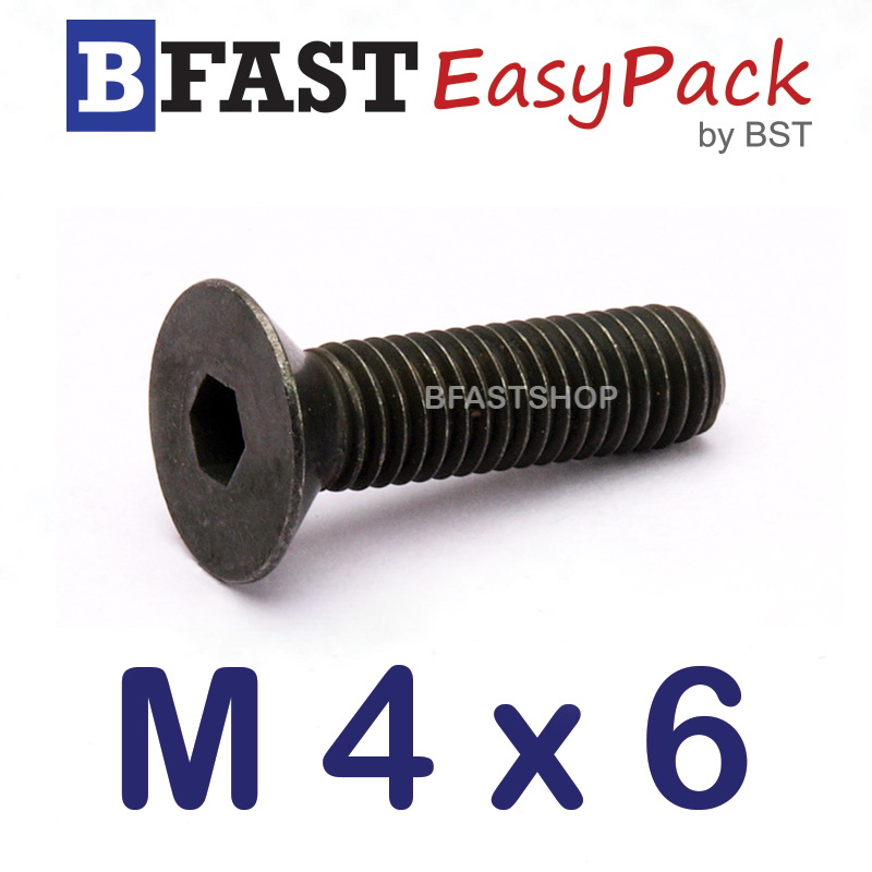 สกรูหัวจมเตเปอร์ดำ M 4 x 6 ( 20 ตัว/ถุง)