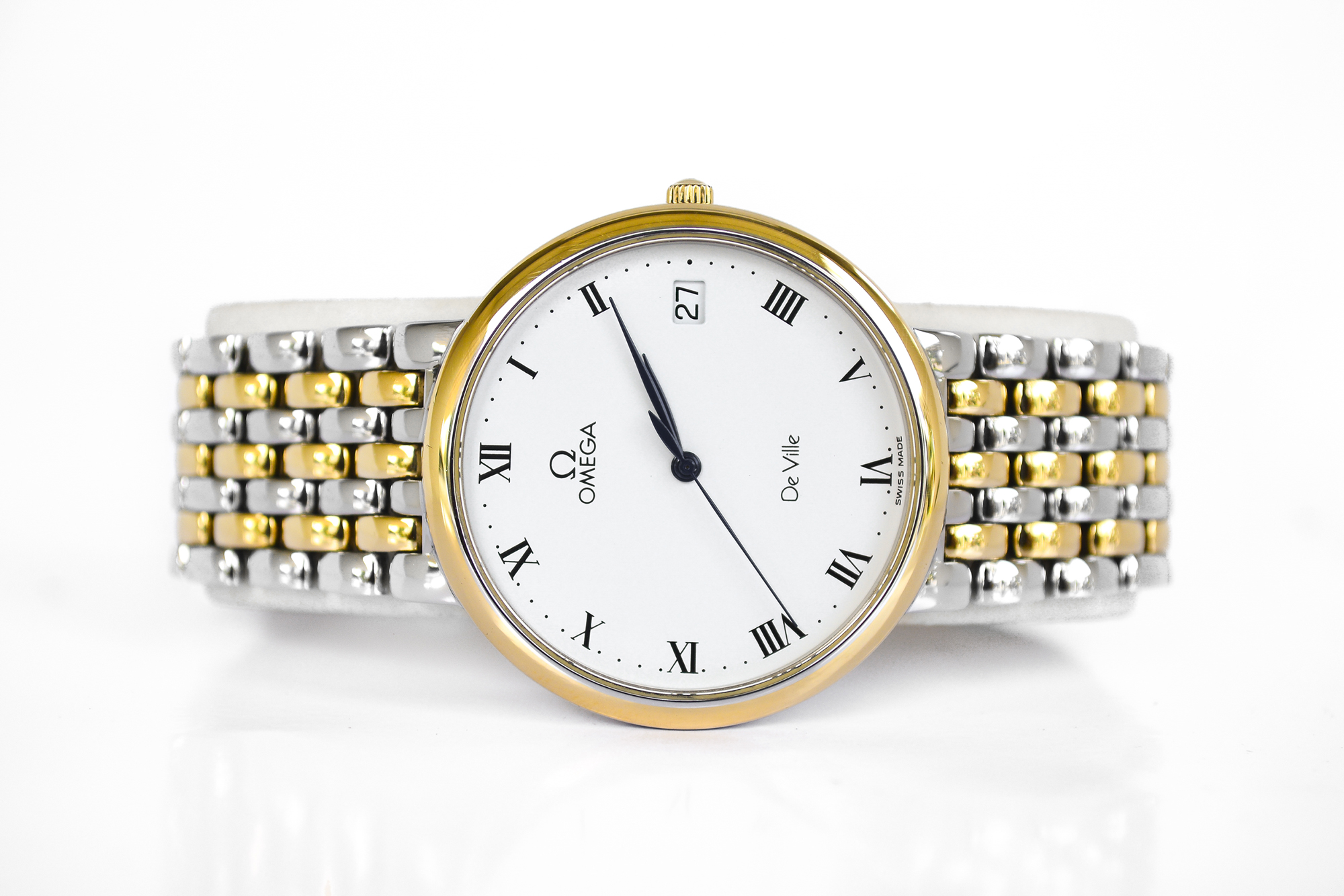 Omega Deville Date 18K หลักโรมัน หน้าขาว (Sold)