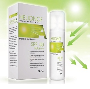 Helionof A 30 ml. Facial sunscreen gel SPF 50 PA+++ เจลกันแดด ที่ใช้กันในคลินิกความงาม