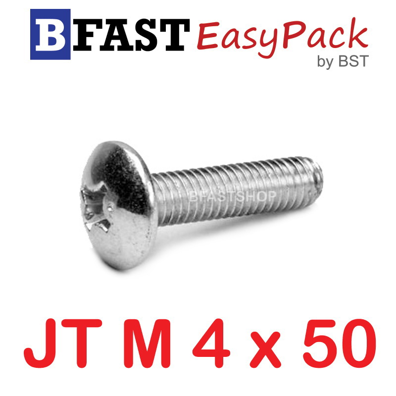 สกรูสแตนเลส SUS JT M4 x 50 (10 ตัว/ถุง)